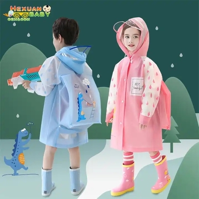 Proteja a sus hijos de la lluvia Ponchos de lluvia reutilizables con capucha y mangas