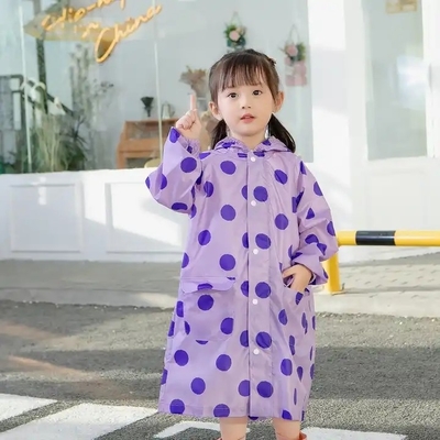 Bata de lluvia de dibujos animados para niñas con ropa de lluvia para una sola persona Estilo poncho para niños Tejido 100% EVA