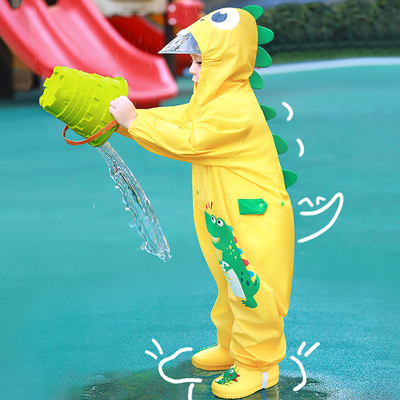 Equipo de lluvia para bebés de jardín de infantes con dibujos animados de dinosaurios Impresión para actividades al aire libre