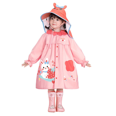 Polyester Taffeta Abrigos de lluvia para niños Impresión de dibujos animados para aventuras al aire libre de las niñas