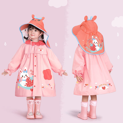 Polyester Taffeta Abrigos de lluvia para niños Impresión de dibujos animados para aventuras al aire libre de las niñas