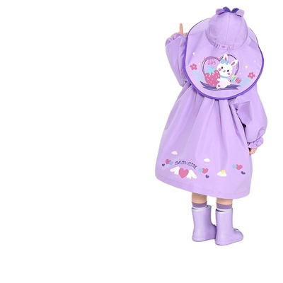 Abrigos de lluvia para niños con diseño de bolso de escuela en el jardín de infantes Treasure