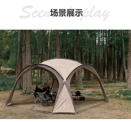 Tienda de campamento de lujo para familias al aire libre impermeable con tamaño extra grande y chimenea de cinturón