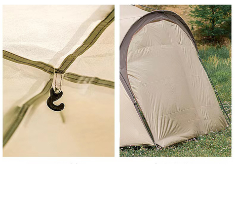 Tienda de campamento de lujo para familias al aire libre impermeable con tamaño extra grande y chimenea de cinturón