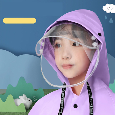Viaje escolar ropa de lluvia Poncho con cremallera de borde grande con tira reflectante y diseño impermeable