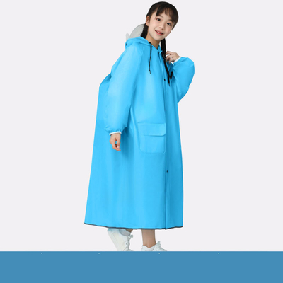 Viaje escolar ropa de lluvia Poncho con cremallera de borde grande con tira reflectante y diseño impermeable