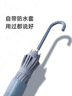 190T Pongee Density Impresión Logotipo de mango largo Paraguas recto para regalos de negocios