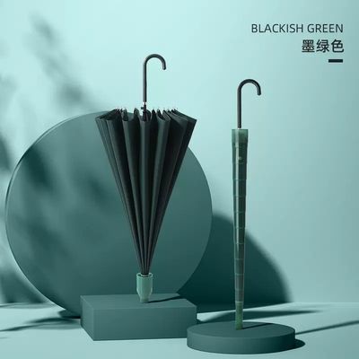 190T Pongee Density Impresión Logotipo de mango largo Paraguas recto para regalos de negocios