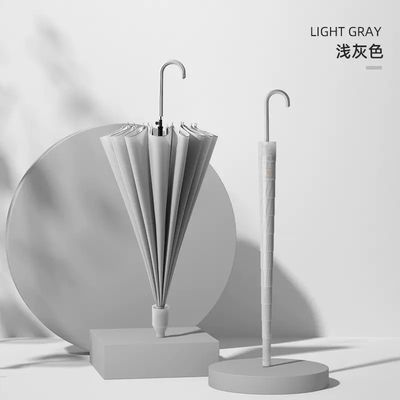 190T Pongee Density Impresión Logotipo de mango largo Paraguas recto para regalos de negocios