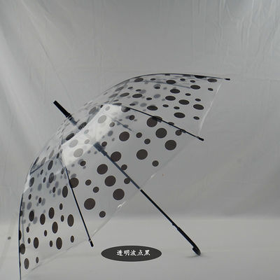Creativo Paraguas transparentes Manija de plástico poste recto Automático de publicidad Regalo