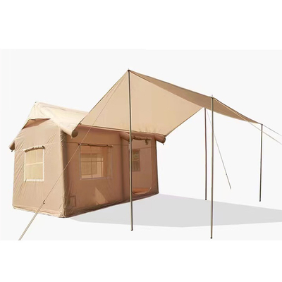 Tienda de cabina de lona grande para turistas de aire inflable de tela de Oxford para acampar en el exterior con la familia