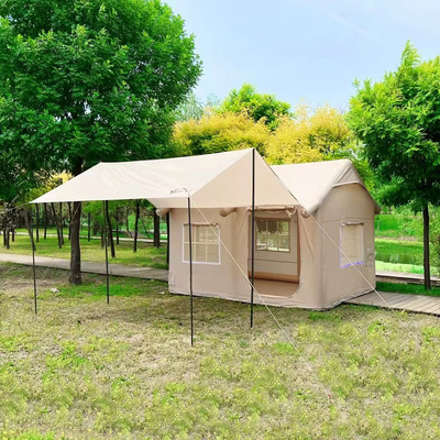 Tienda de cabina de lona grande para turistas de aire inflable de tela de Oxford para acampar en el exterior con la familia