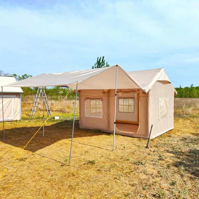 Tienda de cabina de lona grande para turistas de aire inflable de tela de Oxford para acampar en el exterior con la familia