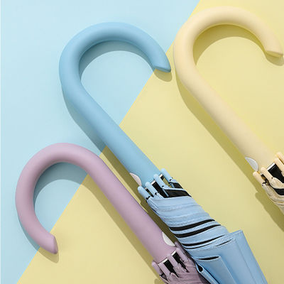 Simples y práctico personalizado 190T Pongee Tejido Paraguas con Diseño de mango largo