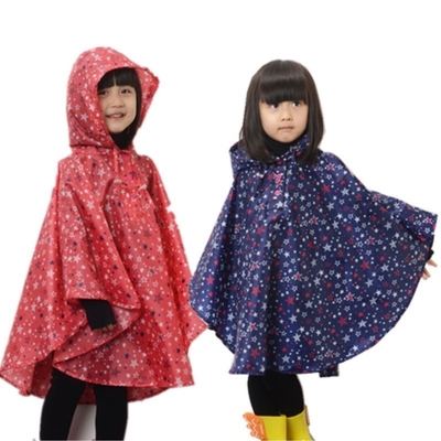 Mochila de jardín de infantes para niños y niñas Imprimir estrellas Capa delgada Polímero de lluvia