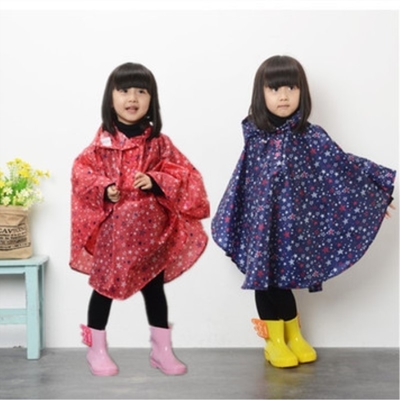 Mochila de jardín de infantes para niños y niñas Imprimir estrellas Capa delgada Polímero de lluvia