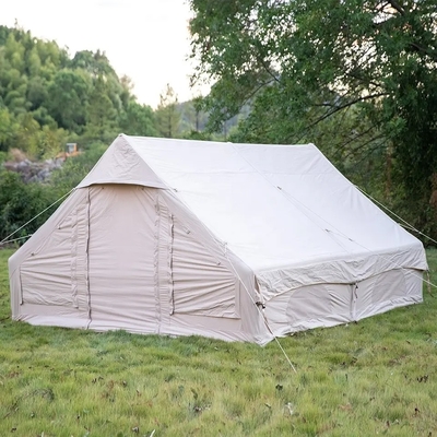 Camping al aire libre Tenda de túnel de inflado de aire familiar con bomba en diseño portátil blanco