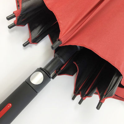 Automáticamente abierto 27 pulgadas de fibra de vidrio paraguas con fuerte resistencia al viento y diseño personalizado