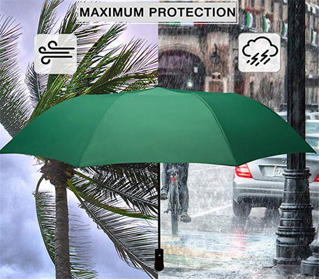 110cm Diámetro abierto 2 Paraguas plegables con mango recto de caucho y doble fibra de vidrio