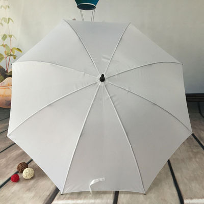 Arco de metal recubierto de negro poliéster mango largo de polo recto paraguas de golf para negocios