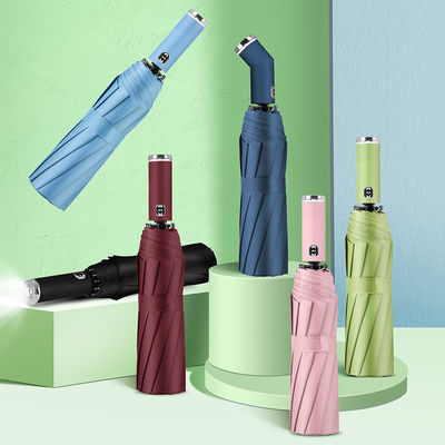 Portador de linterna LED giratorio Paraguas plegable automático para viajes y publicidad