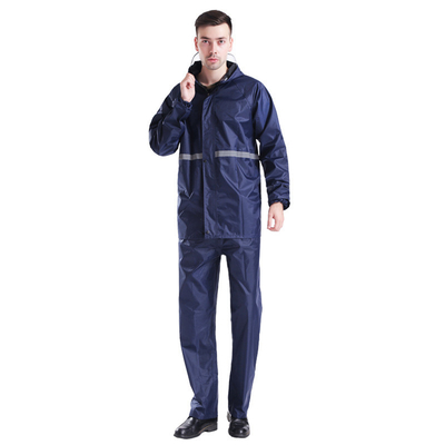 Saco de lluvia y pantalones de lluvia de higiene de Oxford personalizados con cuerpo reflectante de doble grosor