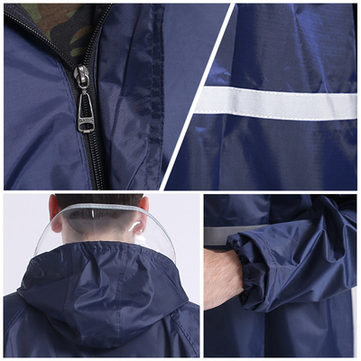 Saco de lluvia y pantalones de lluvia de higiene de Oxford personalizados con cuerpo reflectante de doble grosor