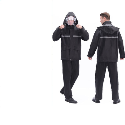 Saco de lluvia y pantalones de lluvia de higiene de Oxford personalizados con cuerpo reflectante de doble grosor