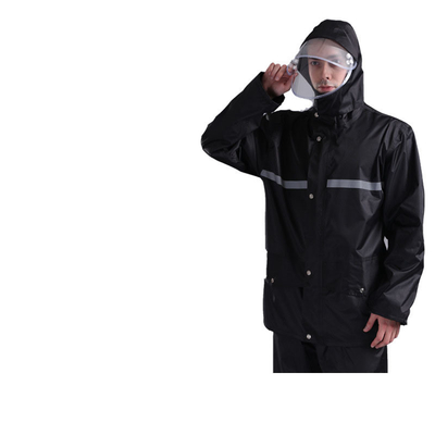 Saco de lluvia y pantalones de lluvia de higiene de Oxford personalizados con cuerpo reflectante de doble grosor