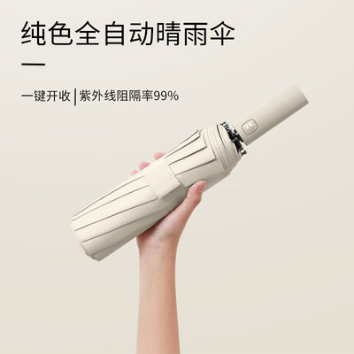 Paraguas plegable automático 12k bloqueador solar de vinilo grande para protección solar y publicidad