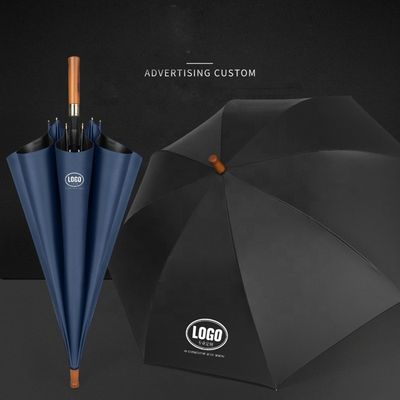 Impresión de logotipo de publicidad comercial para regalo sombrilla caballero mango de madera 8k 27 pulgadas