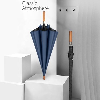 Impresión de logotipo de publicidad comercial para regalo sombrilla caballero mango de madera 8k 27 pulgadas