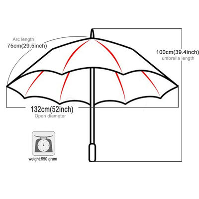 Estilo de diseño minimalista Auto abierto 30 pulgadas Paraguas de golf Pongee a prueba de viento con logotipo impreso