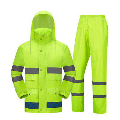 Traje de lluvia con capucha con rayas reflectoras de té de burbujas para uso individual