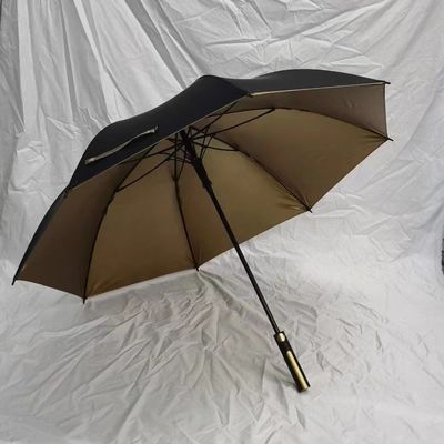 X103 190T PG Protección UV Revestimiento dorado Paraguas para automóviles de golf a prueba de viento para publicidad
