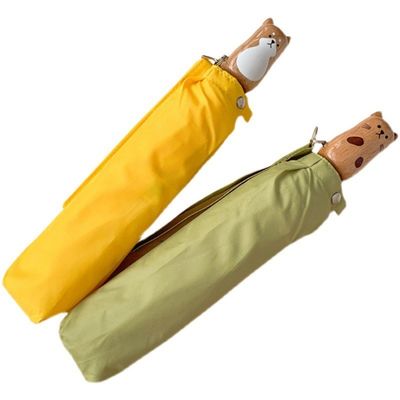 Diámetro abierto 98cm Paraguas estilo japonés Gato Shiba Inu Diseño con protección UV