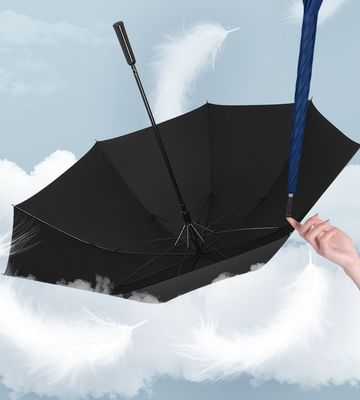 Regalo de negocios Paraguas recto con impresiones personalizadas y material ligero de fibra de carbono