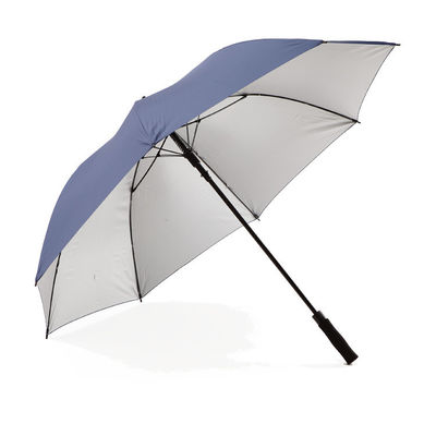 Peso ligero y portátil Auto Abierto Plata Revestido Paraguas de Golf con costillas de fibra de vidrio