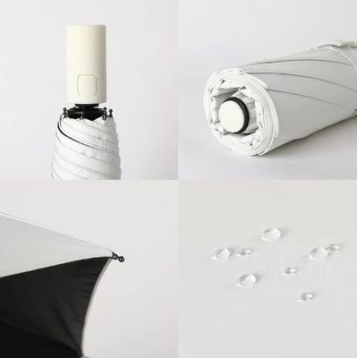 Cuadro de fibra de vidrio compacto y triple plegable para hombres y mujeres Paraguas solar UV para viajar