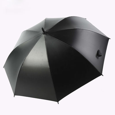 Clásico estilo de diseño Paraguas de golf recto con apertura automática y recubrimiento negro de fibra de vidrio