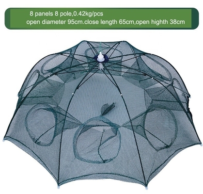 Redes de pesca portátiles y trampas de carnada para lanzar a mano con malla de 3 mm y pliegue de 65 cm
