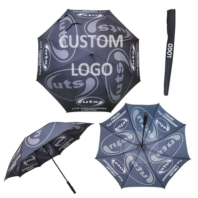 Impresiones de logotipo personalizadas Sublimación Golf Paraguas Personalidad Paraguas automático para promociones