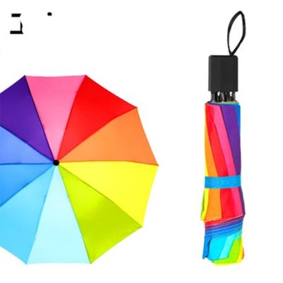 Paraguas de tres plegados Logotipo personalizado Paraguas publicitarios con tela de nylon de 190T