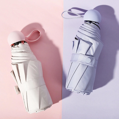 5 sombrilla plegable de bolsillo pequeño sombrilla de sol y lluvia mujer doble diseño de protector solar