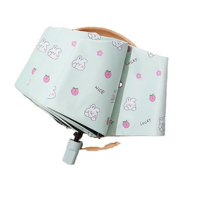 Mango de goma con protección solar para animales de dibujos animados sombrilla para y portátil