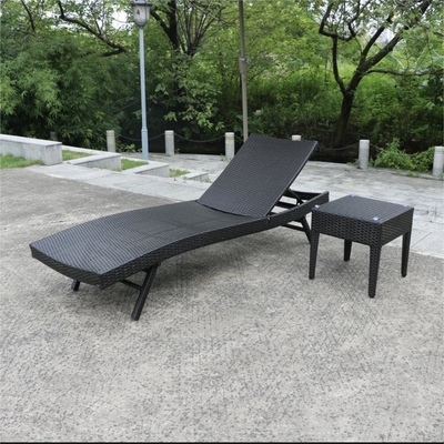 Silla de salón de rotan al aire libre balcón plegable cama reclinable para villa y baño