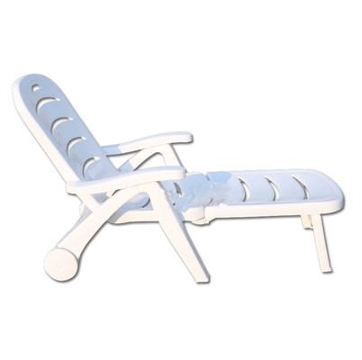 Silla de salón de patio de ratán blanco cama reclinable plegable para apartamentos balcón y villa
