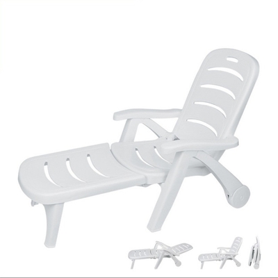 Silla de salón de patio de ratán blanco cama reclinable plegable para apartamentos balcón y villa