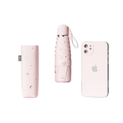 Patrón de paraguas de cinco plegados Compacto portátil para mujeres que protegen de la lluvia y el sol