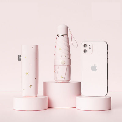 Protección UV para mujeres lluvia y sol doble sombrilla de vinilo con control manual